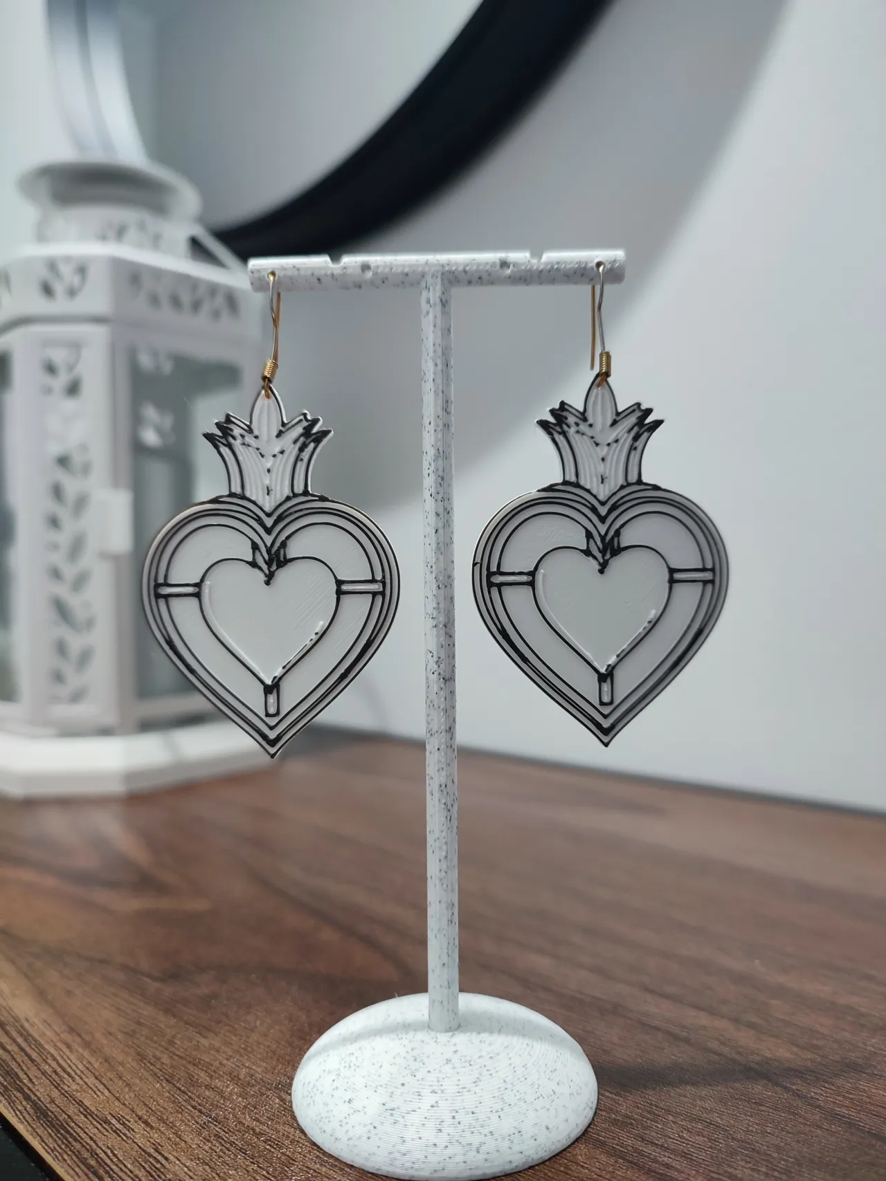 Aretes Corazón de Ébano & Luz view 2