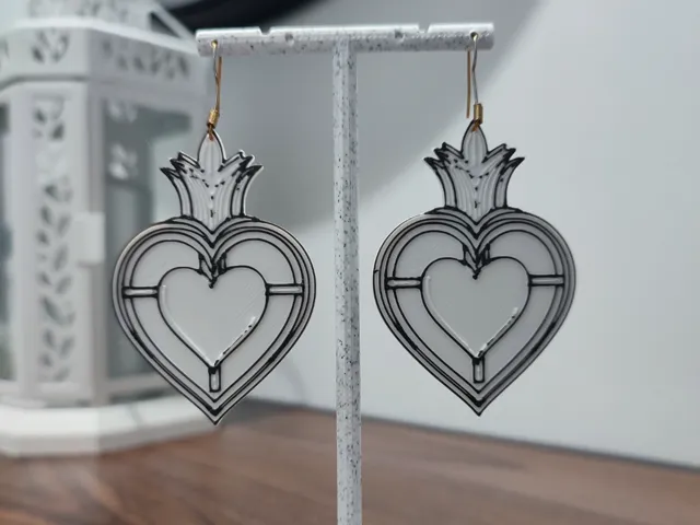 Aretes Corazón de Ébano & Luz