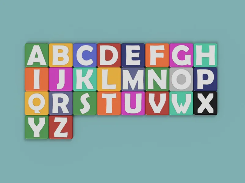 Magnetic alphabet learning letters