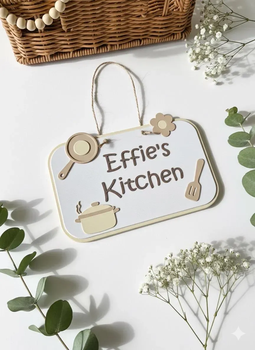 Kitchen Sign Eyfs Personalized Play Kitchen Sign (Easy Name Edit!) - Free 3D Print Model ...