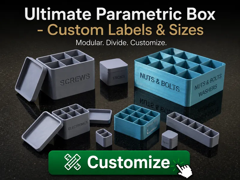 Ultimate Parametric Box - Custom Labels & Sizes