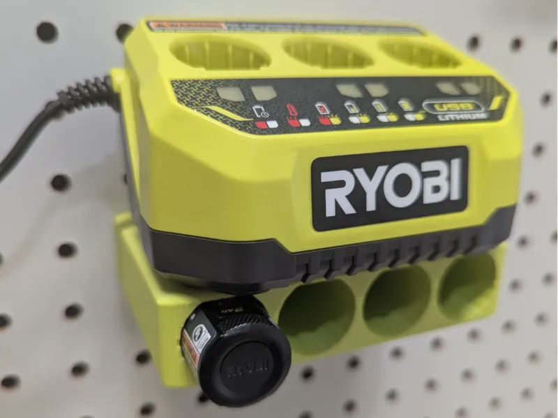 Sy's Peglock for Ryobi Lithium 4v Charger w holder