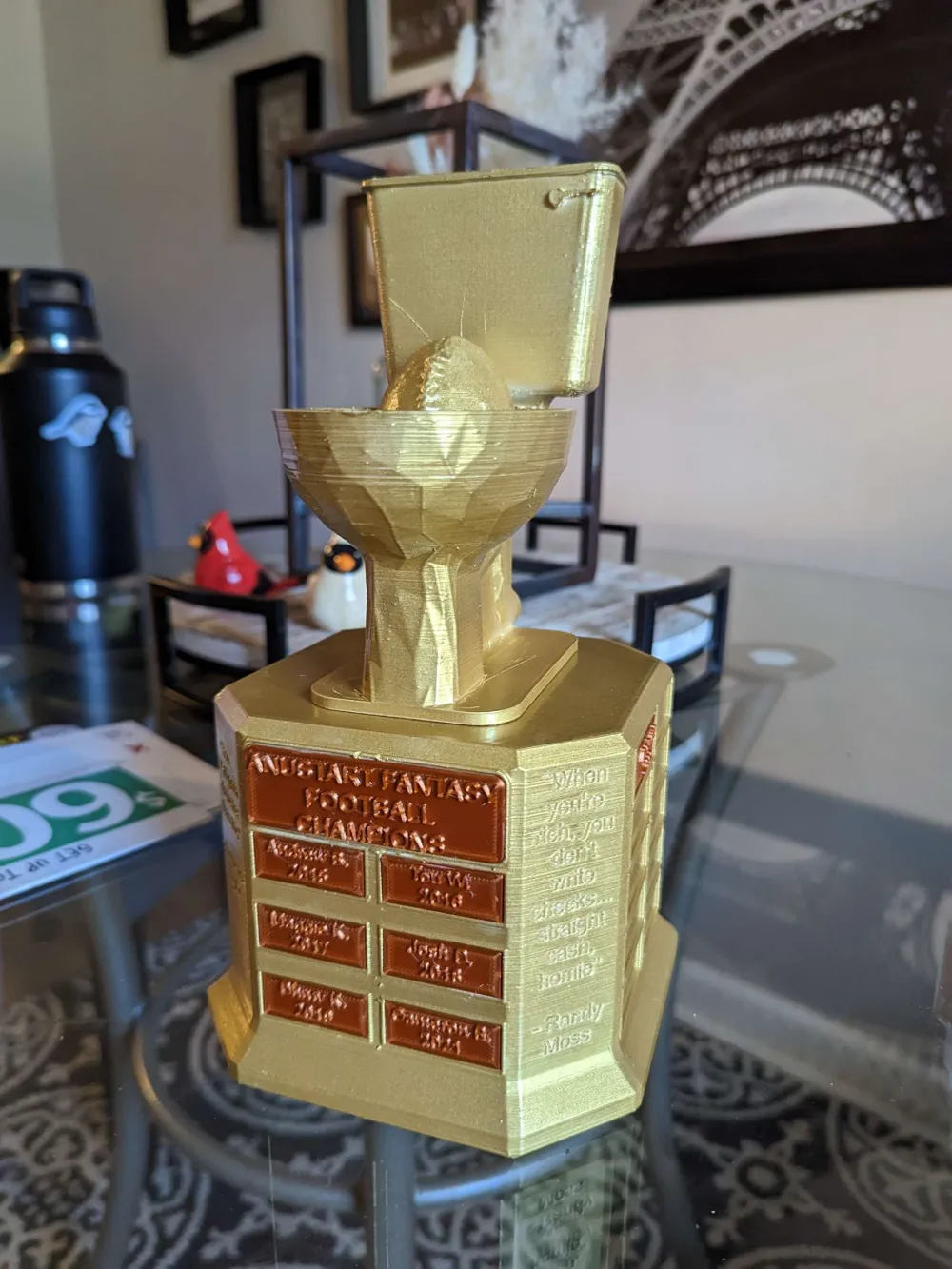 Fantasy Football Trophy w/ Nameplate Slots by 3D6 Designs MakerWorld
