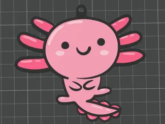 Keychain axolotl