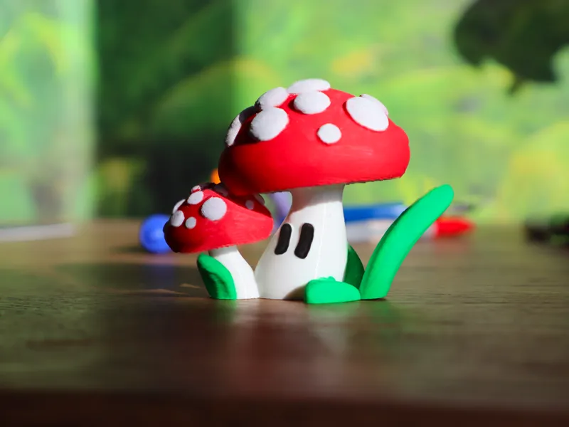 Toon mushrooms diorama
