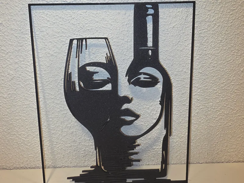 Wanddekoration Frau Wanddeko Flasche Glas augen
