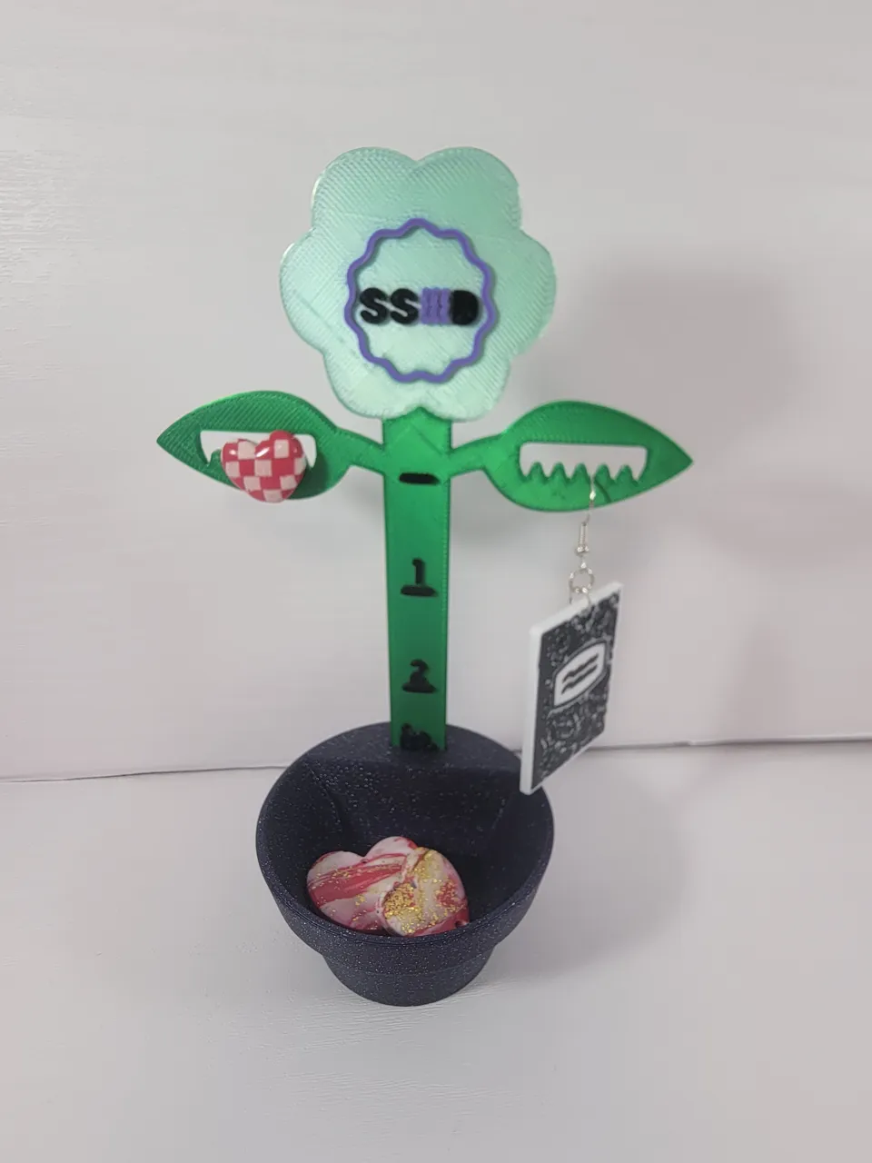 Flower Pot Earring Display Holder with Ruler view 3