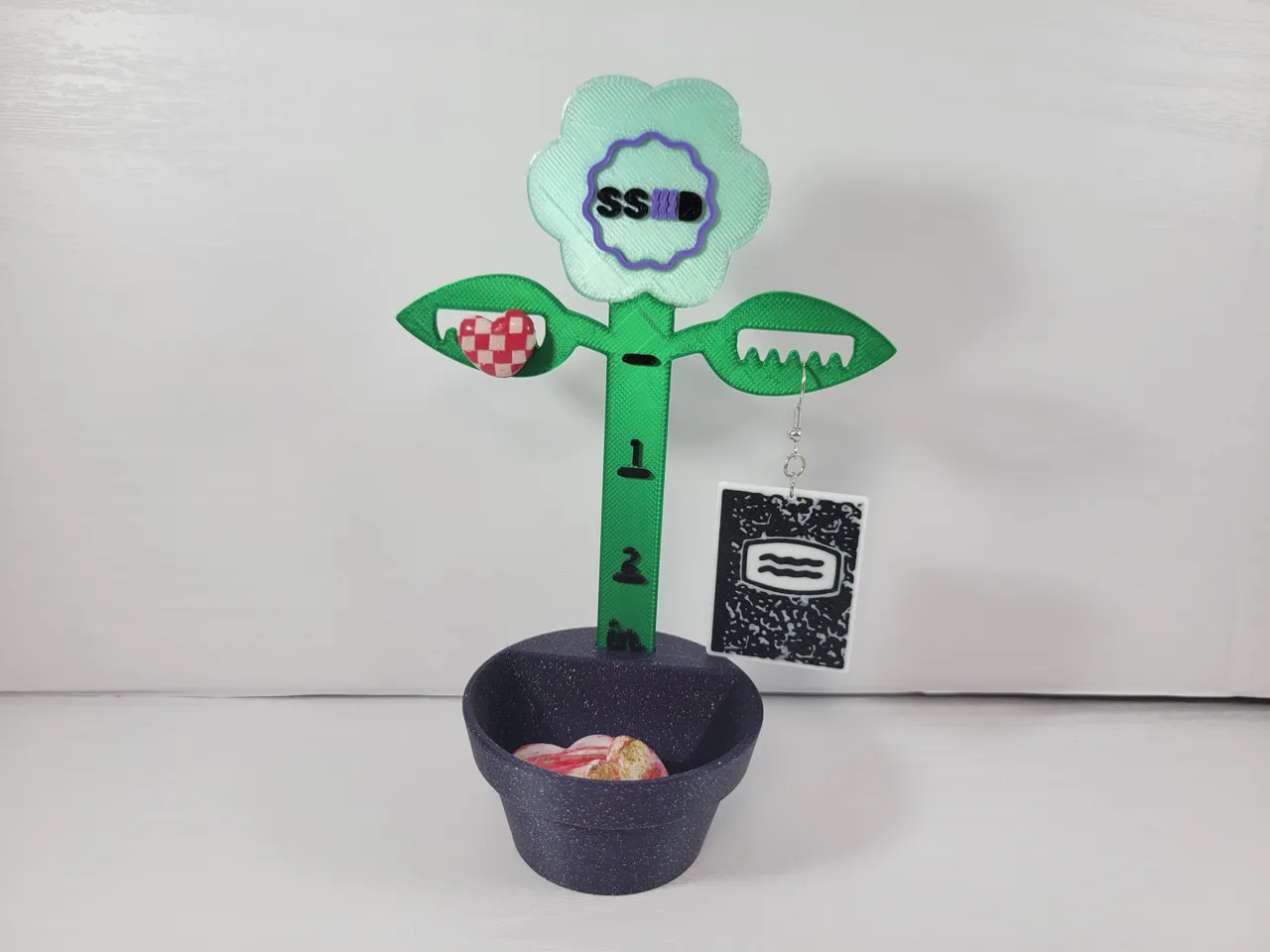 Flower Pot Earring Display Holder with Ruler view 4