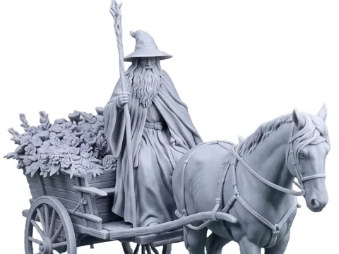 Figura decorativa: Gandalf's Arrival in the Shire — referencia de MakerWorld