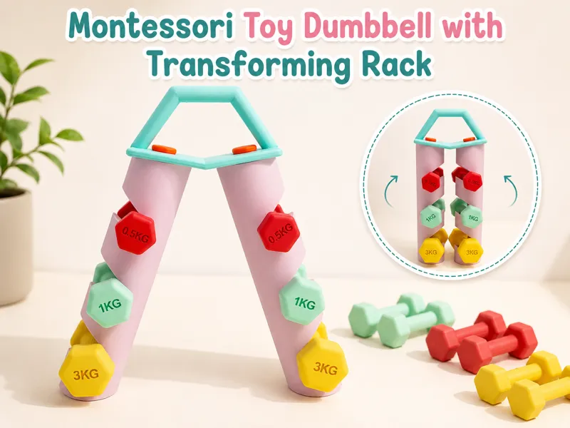 Montessori Toy Dumbbell with Transforming Rack