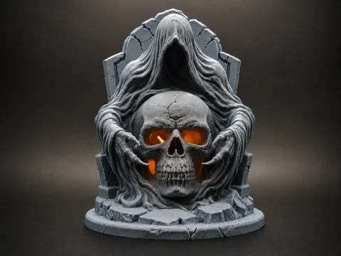 Accesorio de iluminación decorativa: Grim Reaper Skull Halloween Lantern — referencia de MakerWorld