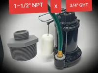 PLA - 1.5"NPT x 0.75"GHT