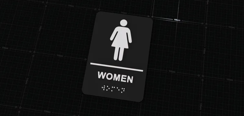Women Restroom Sign with Braille