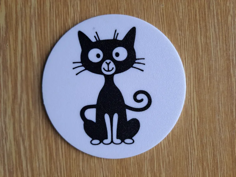 Cat Pose Coaster #1 – Cute Sitting Cat