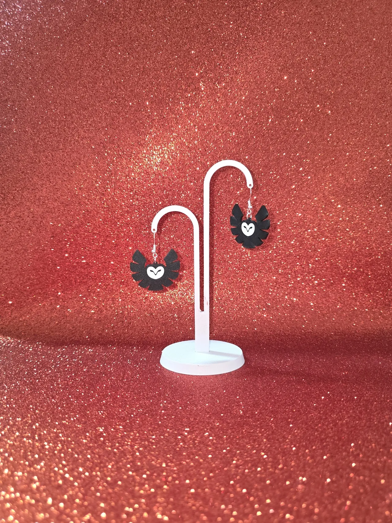 Circular owl earrings view 3