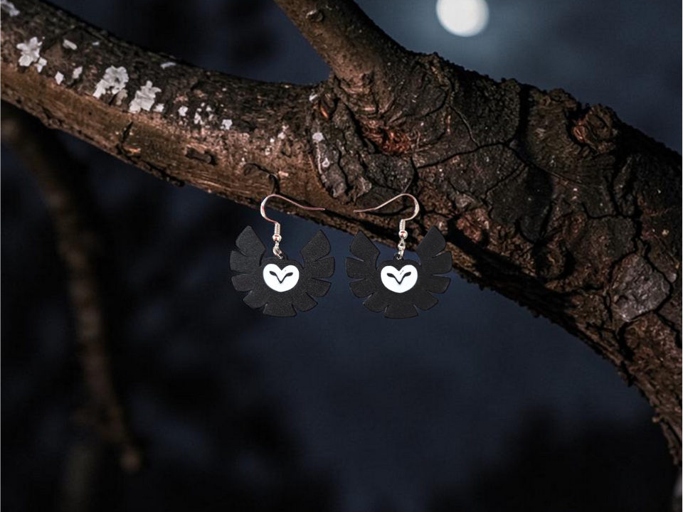 Circular owl earrings