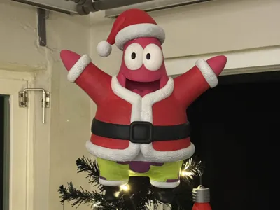 Patrik Star Santa Tree Topper