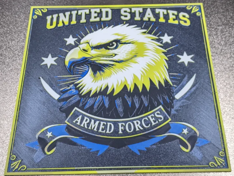 US Armed Forces HueForge with frame