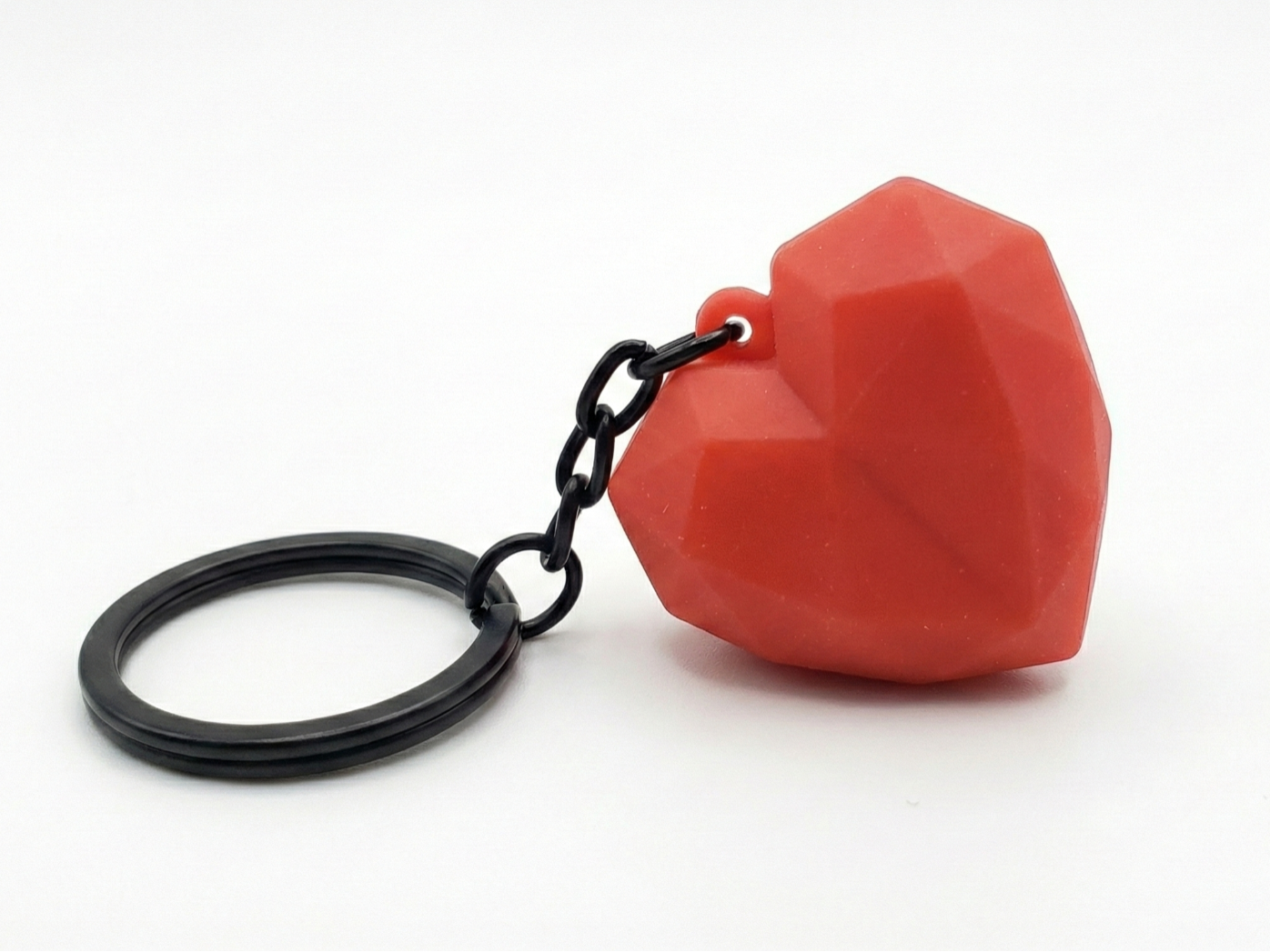 Faceted TPU Heart Keychain