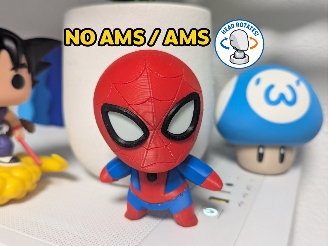 Rotating Head Chibi Spiderman (NO AMS/AMS) 