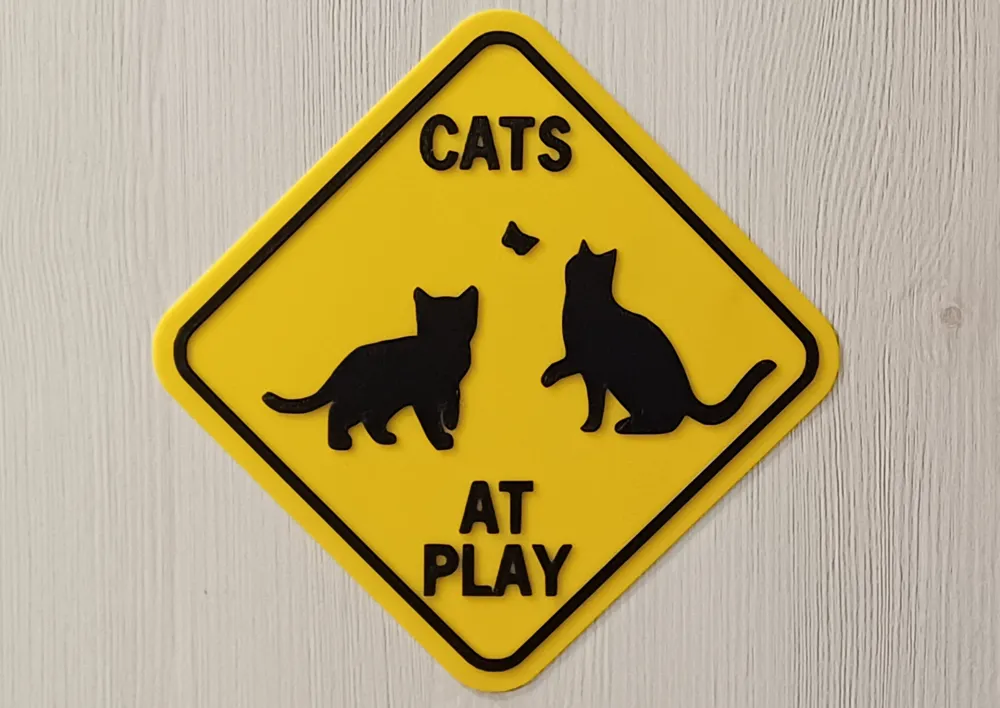 Cats at play sign by Kiron 21 - MakerWorld