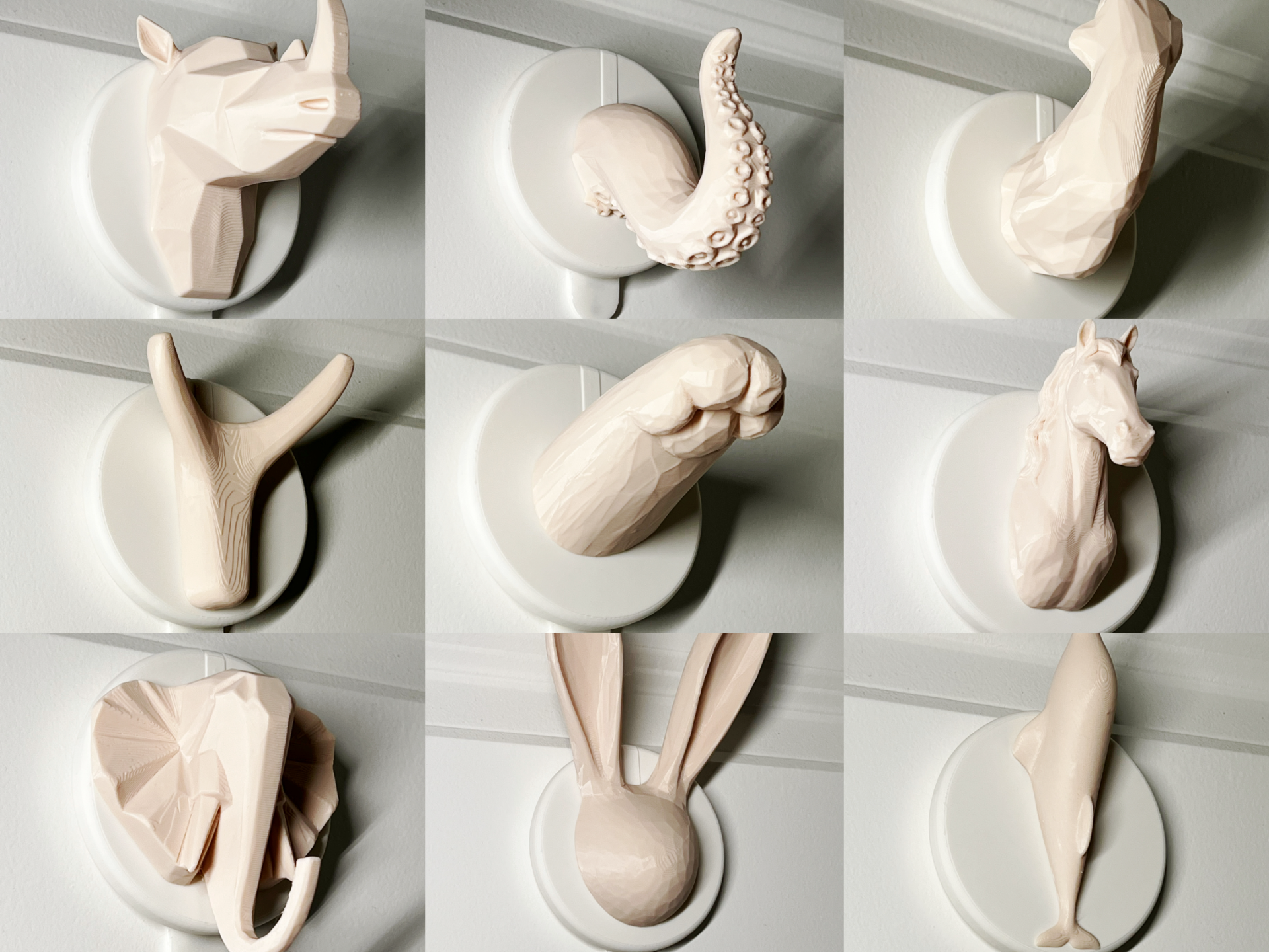 Modular Animal Wall Hook Series (14 Designs)