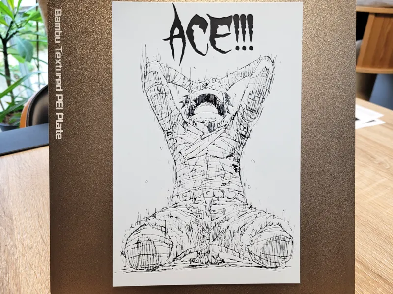 Luffy Crying Ace - Hueforge 157x235 Black & white