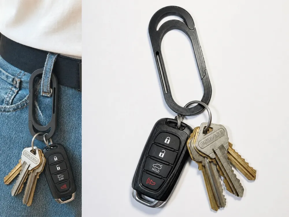 Clip o pieza de sujeción: MonoClip: Minimalist Compliant EDC Carabiner (PiP). Referencia del modelo original.