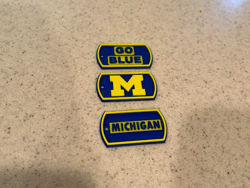 University of Michigan Dog Tag/Keychain