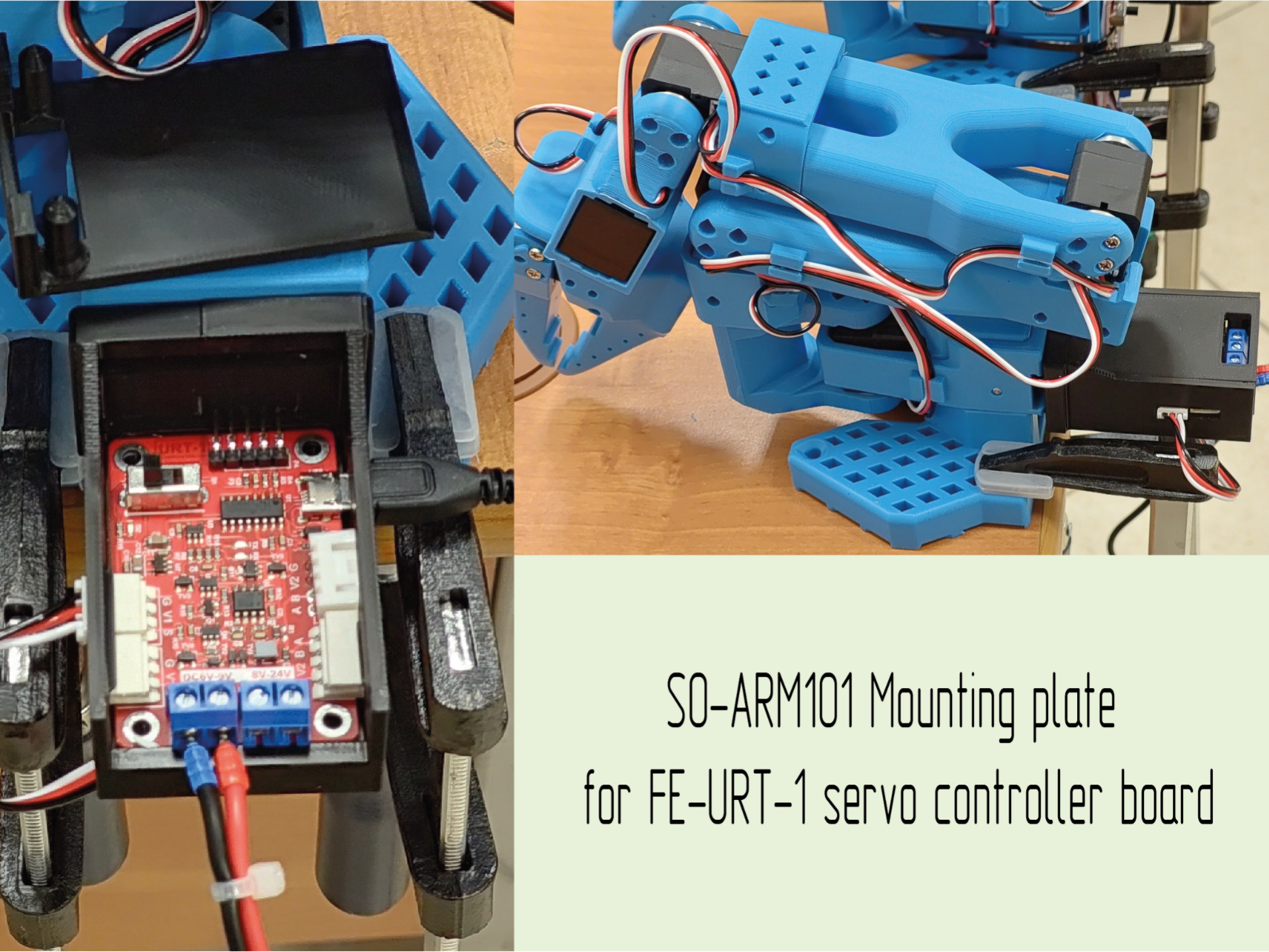 SO-ARM101 Mount for FE-URT-1 controller