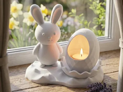 Easter Duo: Bunny & Tealight Egg