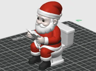 Santa Claus on a toilet