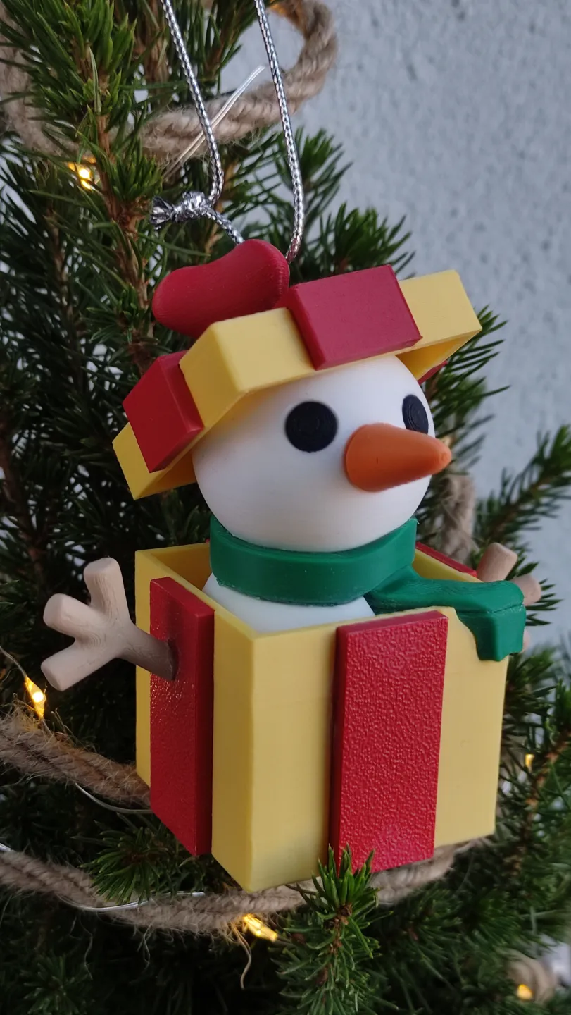 Snowman-in-a-box set to assemble - Free 3D Print Model - MakerWorld