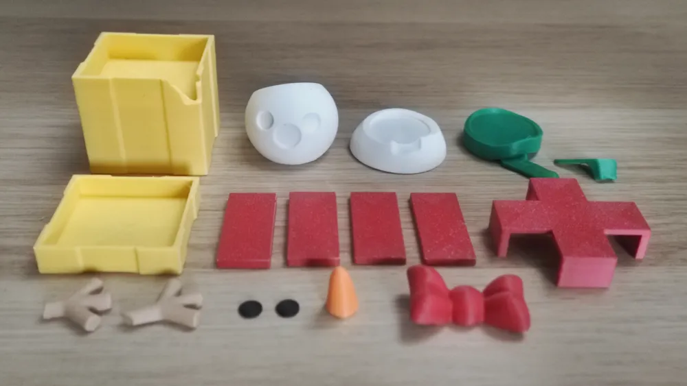Snowman-in-a-box set to assemble - Free 3D Print Model - MakerWorld