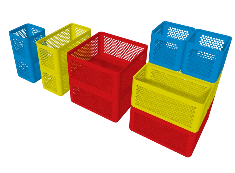 Fully stackable boxes (small, medium & large)
