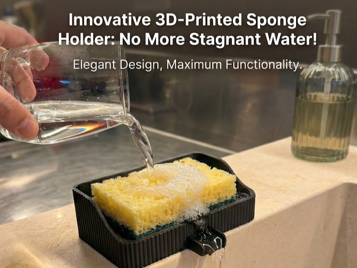 Self-Draining Sponge Holder Kitchen Sink Organizer