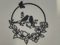 Silhouette oiseaux et papillon — photo 2