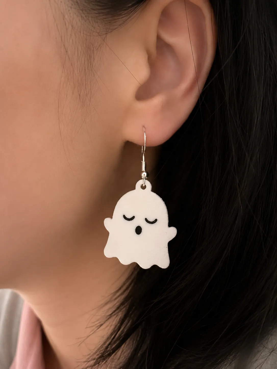 Sleepy Ghost Mood Expression Earrings view 3
