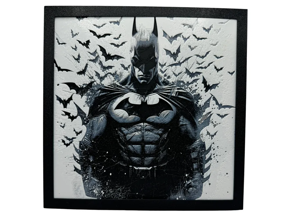 Batman with Bat Background - Hueforge