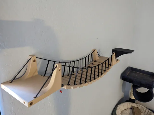 Cat suspension bridge and steps, wall mount