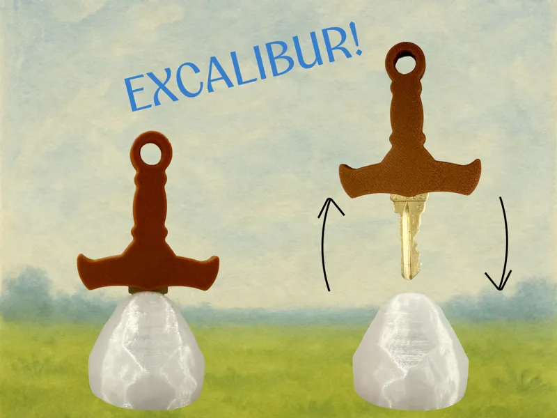 Excalibur Sword Key Cover Stone Stand Schlage KW1