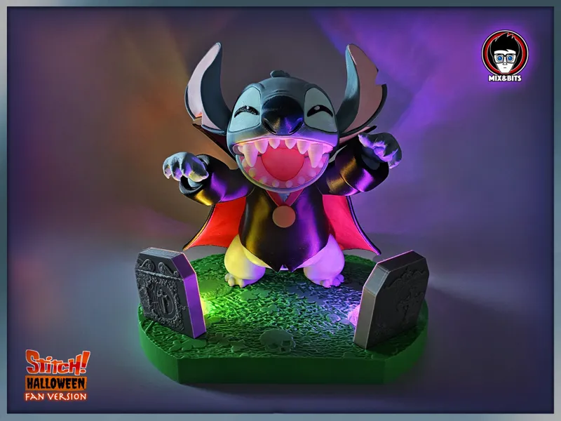 Halloween bis! Stitch Dracula fanart! (20 cm tall)