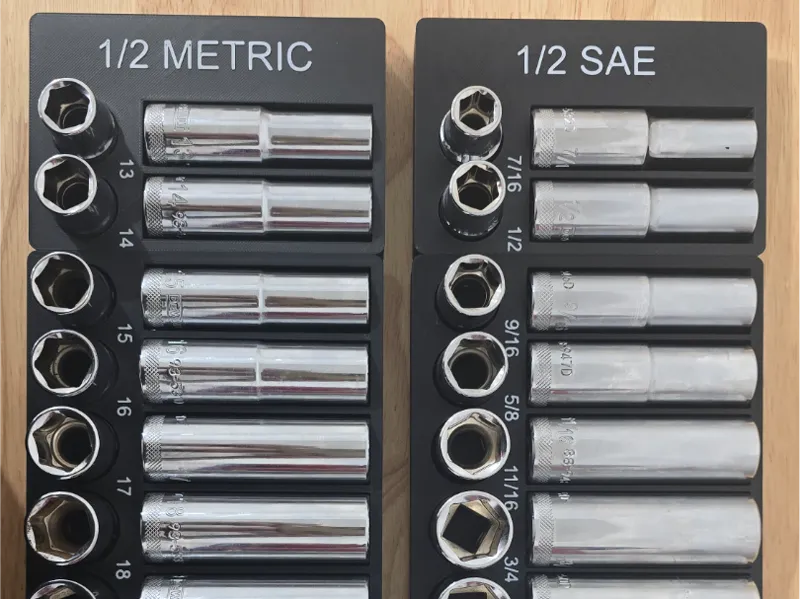 1/2 inch socket set gridfinity SAE and METRIC