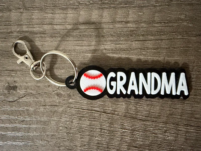 Baseball Softball Grandma Keychain