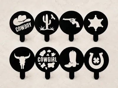 Western Stencil Set, with holder