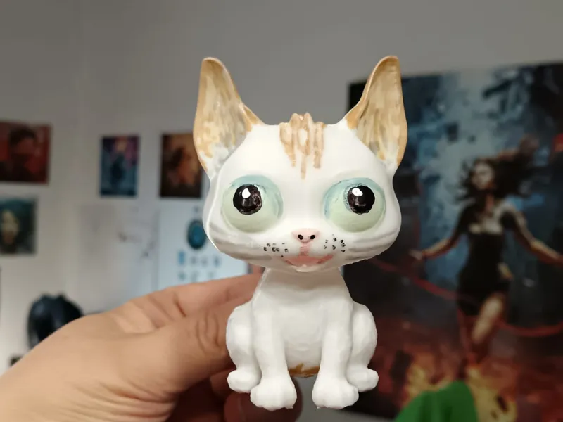 Adorable Cartoon Cat Figurine – Easy 3D Print