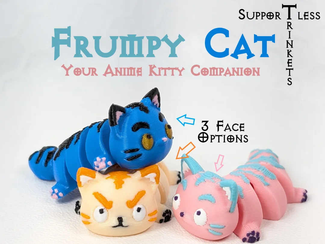 Frumpy Cat: Your Anime Kitty Companion - Free 3D Print Model - MakerWorld