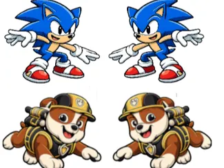Pilotos Sonic e Rubble 70% Brinquedo de Surfe