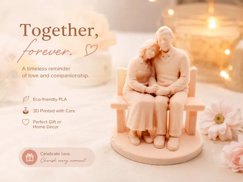 Timeless Couple Bench Figurine