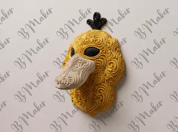 Cuadro decorativo en 3D: Psyduck Wall Art - Fan art Pokemon — vista de referencia 4